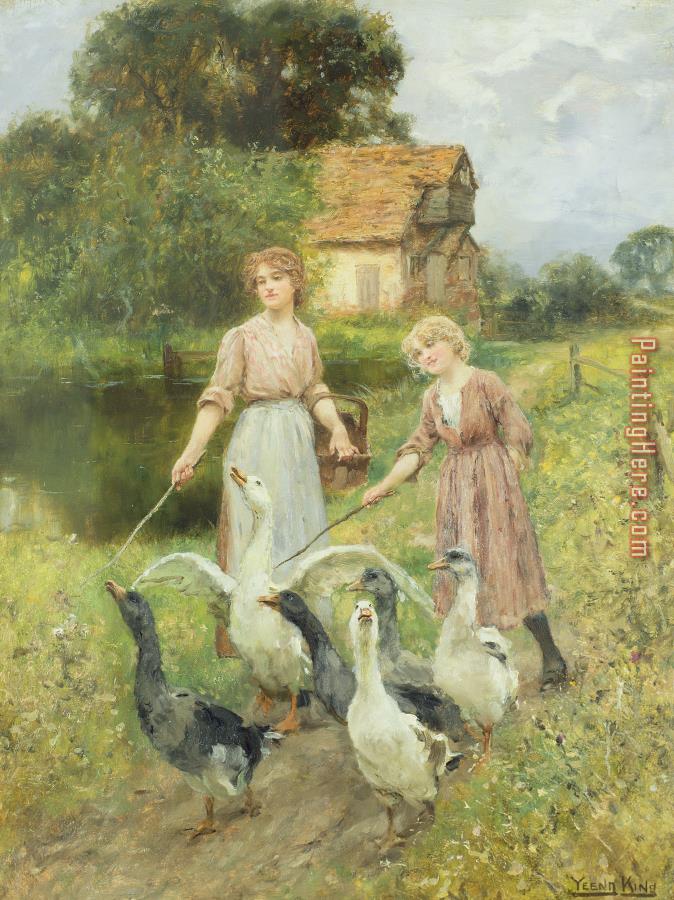 Henry John Yeend King Girls Herding Geese